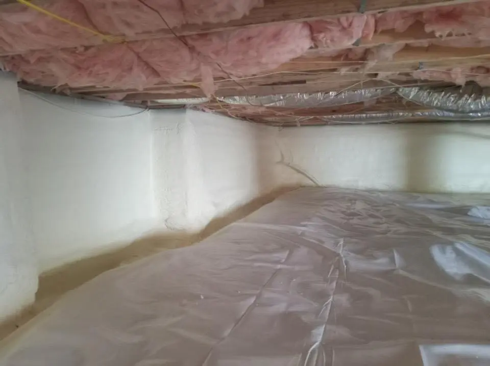 Crawl space encapsulation with closed-cell spray foam for Attic Insulation in Anderson