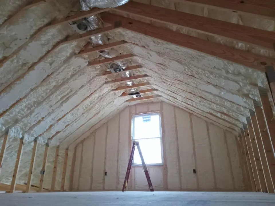 Spray foam roofing application for Crawl Space Insulation project in Anderson